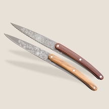 2 Deejo Paring Knives, Olive And Coral Wood / Blossom Çok Renkli