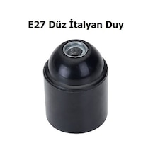 E27 Düz Siyah İtalyan Duy 20 Adet