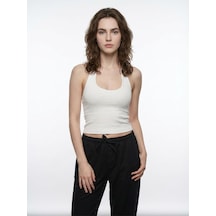 Slim Fit Kadın Top Beyaz