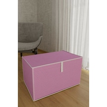 Çok Amaçlı Düzenleyici Kutu Organizer Cırt Cırtlı Hurç Mega Boy 30cm X 40cm X 60cm 3 Adet 6272 Lisinya Pembe