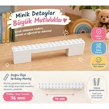 Beyaz Blok Çocuk Mobilyası Çekmece Ve Dolap Kulpu 96mm Vida İle Gönderilmektedir