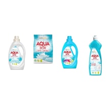 Aquabor Doğal Mineralli Sıvı Beyaz + 4 Kg Beyaz + Sıvı Renkliler + Elde Bulaşık 4 Lü Set 0.75 LT - 2.5 LT - 12 KG