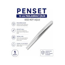 Penset Düz Küt Uçlu 13 Cm Paslanmaz Çelik