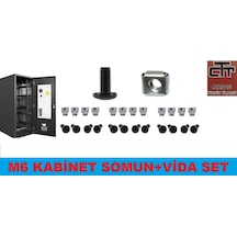 Kabinet M6 Rack Kabin-Server Kafes Somun+ Siyah Vida (M6X15) 100 Adet