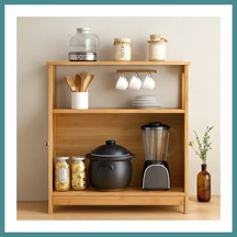 Trendexa Çok Amaçlı Bambu Dolap 66x33x85 Cm - Organizer Raflı Mac Diğer