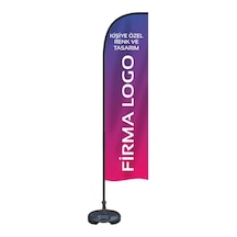 100x400 Cm Özel Tasarımlı Yelken Bayrak Flama+bidon+sopa