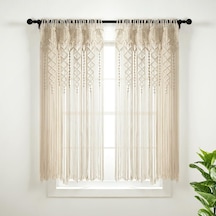 Boho Makrome Dokulu Pamuk Pencere Perdesi/oda Bölücü/kapı/duvar Dekoru, 160 Cm U X 101 Cm G, Nötr Diğer