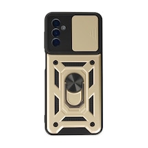 Samsung Uyumlu Galaxy A04s Kılıf Pars Lens Yüzüklü Silikon - Gold 0.2M-Çok Renkli