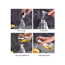 Paslanmaz Çelik Başlıklı Cam Sprey Yağdanlık Altın  -  Gül