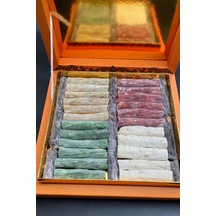 Karışık Hediyelik Kutuda Parmak Fitil Fıstıklı Lokum Narlı,sütlü,karadutlu,elmalı,limonlu, 450 Gr