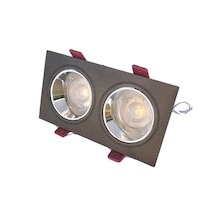 Siyah Krom Çiftli Sıva Altı Spot Cob Led Armatür GU10 5W Gün IşIş