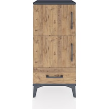 Arges Komodin 4 Raflı Tek Çekmeceli 2 Kapaklı 44x30x96 Antrasit-çam Antrasit