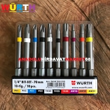 Würth Bits Uç Seti Yıldız Uç Tork Uç 70 MM Cobalt Çelik 10pcs