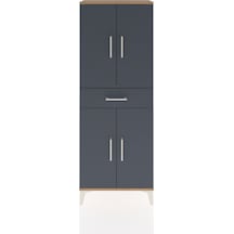 Arges Dolap 3 Raflı Tek Çekmeceli 4 Kapaklı 60x30x163 Çam-ant... Çam