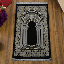 Medine Lüks Şönil Seccade Siyah 66x116cm 520 Gr Çok Renkli