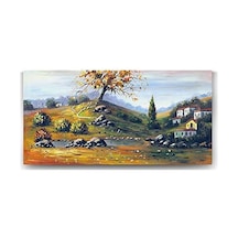 Köy Manzarası Tablosu - 120x60cm 7/8 Yaş