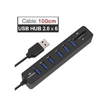 6 Port Usb Microsd Tf Sd Çoklayıcı Hub 4691A Kart Okuyucu Laptop