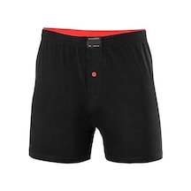 Düğmeli Pamuklu Erkek Penye Boxer Büyük Beden Siyah - 1278a Beden: 3xl Standart