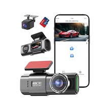 Wifi Dashcam Araç Ön Arka, 4k+1080p, Araç Kamerası, 64g Sd Kartlı Uygulama Kontrolü Araç Kamera