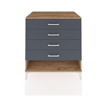 Kronos Şifonyer 4 Çekmeceli 88x59x96 Çam-antrasit Atlas Çam