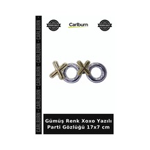 Gümüş Renk Xoxo Yazılı Parti Gözlüğü 17x7 Cm Şık Aksesuar Maskeli Balo Kostüm Aksesuarı "