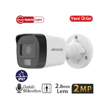Hıkvısıon Ds-2cd1021g2-lıuf 2mp 2.8mm Smart Hybrid Lıght Fexed Ir Bullet Kamera 20mt Sesli