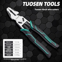 Maiyame Endüstriyel Çelik Tiger Pense 8-9 İnç: Çok İşlevli, Zıplayıcı Ağızlı, Ergonomik Saplı Tel Kesici Ve Bükücü Araç