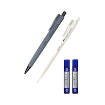 Econ 0.7 Mm Versatil Uçlu Kalem Beyaz Ve Gri + 2 Paket 0.7 Mm Uç Çok Renkli