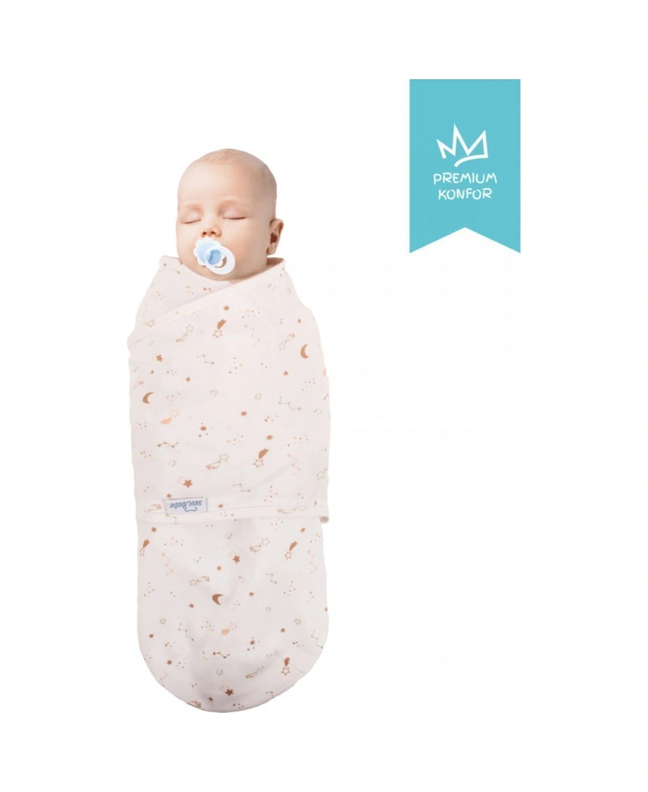 Renkli Desenli %100 Pamuk Kundak Ekru