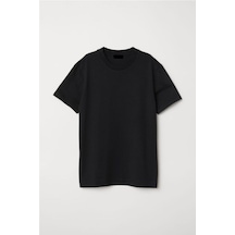 Cool Tarz Siyah Basic Erkek Bisiklet Yaka Oversize Kısa Kollu T-shirt Siyah Siyah