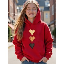 Uyguntarz Sıralı Kalpler Baskılı Oversize Çocuk Sweatshirt Kırmızı Uyguntarz Sıralı Kalpler Baskılı Oversize Çocuk Sweatshirt Kırmızı