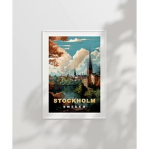 Çerçevesiz Poster Stockholm Şehir Manzarası