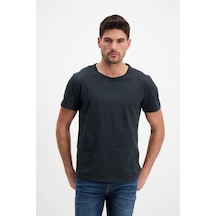 Rich Antrasit Erkek Yıkamalı Basic T-shirt Antrasit