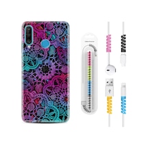 Huawei P30 Lite Kılıf Kablo Koruyuculu Colurful Mandala 1667