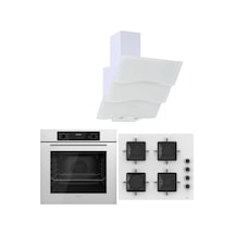 Ferre White Plus Serisi QBL63CB - SS206 - BSPR600 3lü Cam Ankastre Set