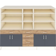 Kronos Dolap 11 Raflı 5 Çekmeceli 4 Kapaklı 220x59x163 Aytaşı-ant Aytaşı-antrasit/çam