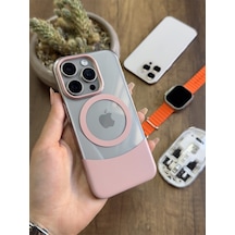 Apple iPhone 15 Pro Magsafe Uyumlu Mika Sararmaz Kılıf Soocase720 Pembe