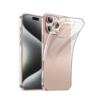 İphone Uyumlu 16 Pro Max Kılıf Kamera Korumalı Silikon Şeffaf Arka Kapak Şeffaf