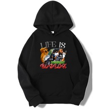 Brz Collection Unisex Oversize Life İs Roblox Hoodie-siyah