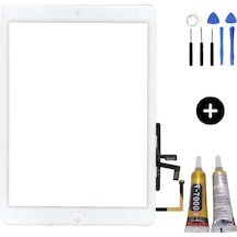 Apple Uyumlu iPad  5.nesil A1822-a1823 Home Tuşlu Dokunmatik Beyaz + Montaj Seti