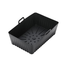 Hava Fritözleri Tava Uygun İyi Tokluk Yeniden Kullanılabilir Hava Kızartma Pot Astar Silikon Tepsi Ev Kaynağı Siyah