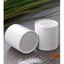 2 Li Porselen Tuzluk Biberlik 100ml Açık Gri