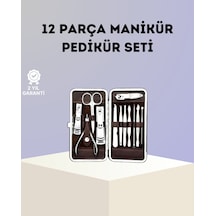 Paslanmaz Çelik Çok Fonksiyonlu 12 Manikür Seti Mh-hs4259-6812