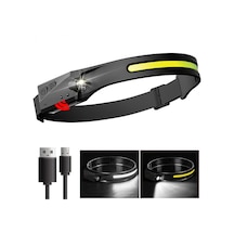 5 Aydınlatma Modlu Cob Led Sensörlü Usb Şarj Edilebilir Dahili Pilli Kafa Lambası Çok Renkli