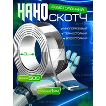 City Of Goods Çok Amaçlı Yansızlıcılık İçin Yeniden Kullanılabilir Çift Taraflı Bant 5m Nano Bant 159369124