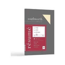 Southworth %100 Pamuk Özgeçmiş Kağıdı, 8 1/2 "x 11", 24 Lbs,%100 Geri Dönüştürülmüş, Fildişi, 100'lü Pak