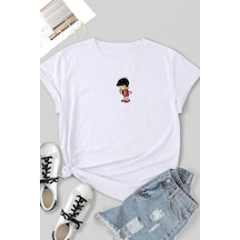 Unisex Chen Üzümlü Kekim Baskılı Tasarım T-shirt Beyaz