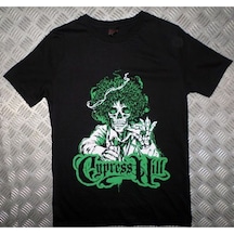 Stoned&Fame Cypress Hill Baskılı Unisex %100 Pamuk Siyah T-shirt SIYAH Siyah