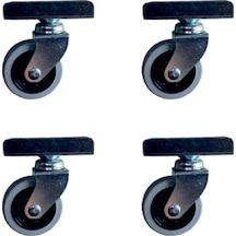 Furç Uzun-sunta Bilyalı Teker - 20x50 - Gri - 18mm Hks184 - 4 Adet Çok Renkli