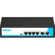 Hrui Hr901 Af 4P2U 4 Port 10/100 4 Port Poe 2 Port Uplınk 65 W Yönetilemez Masaüstü Switch